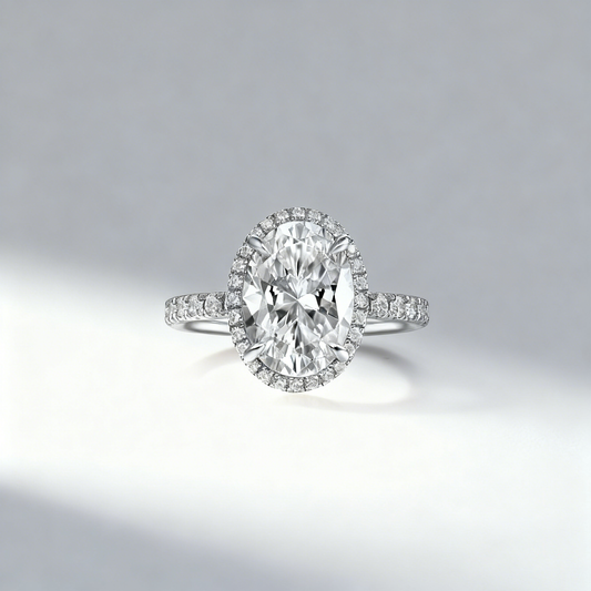 Venlis.V 3.00 ct Oval Cut Diamond  Halo Ring