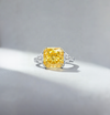 Venlis.V 6.00ct Yellow Cushion Cut Diamond Ring with 1.00ct Triangle Cut Wings