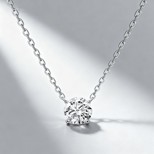 1.00 ct Brilliant Round Cut Diamond 4-Prong Pendant Necklace