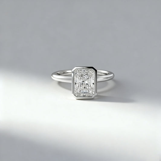 4.00ct Radiant Cut Lab-Grown Diamond Bezel Ring