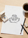 4.00ct Emerald Cut Blue Lab-Grown Diamond Bezel Ring