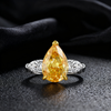 Venlis.V 3.00 ct Pear Cut Yellow Diamond Three-Stone Ring