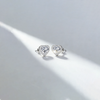 0.60 ct Heart Shape Lab-Grown Diamond Halo Stud Earrings with 0.10 ct Side Stones (0.35ct per ear)