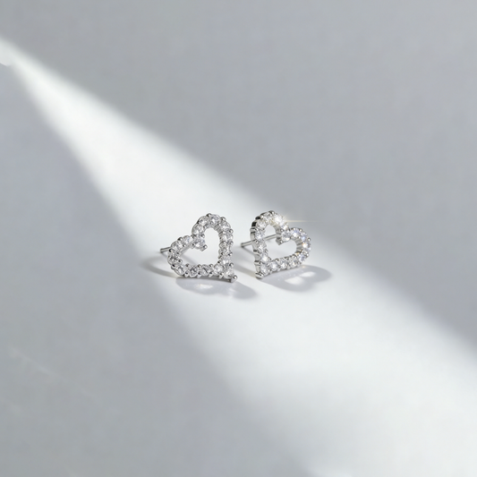 0.40 ct Heart Shape Lab-Grown Diamond Stud Earrings (0.20 ct per ear)