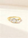 1.00 ct Round Cut with Pear Cut Wing Three-Stone Lab-Grown Diamond Ring