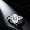 Venlis.V 3.50ct Oval Cut with 0.70 ct Trapezoid Cut each Wing Diamond  Three Stone Ring