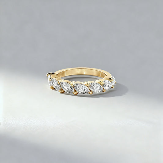0.20 ct Pear Cut Diamond Half-Circle Eternity Ring (1.80 ct Total)