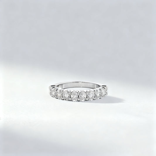 0.10 ct Oval Cut Diamond Half-Circle Eternity Ring (1.00 ct Total)