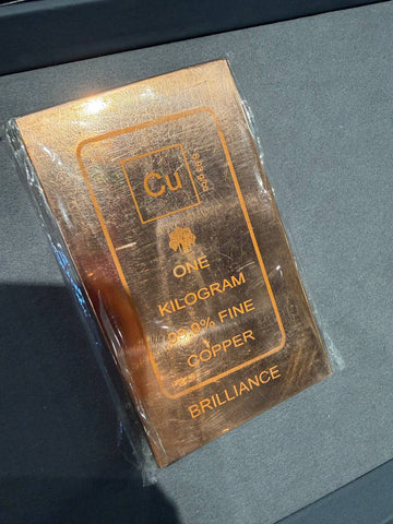 1 Kilogram Solid Copper Bar Purity 99.9%