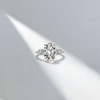 2.50 ct Oval Lab Grown Diamond Three-Stone Ring  with Pear Side Stones
