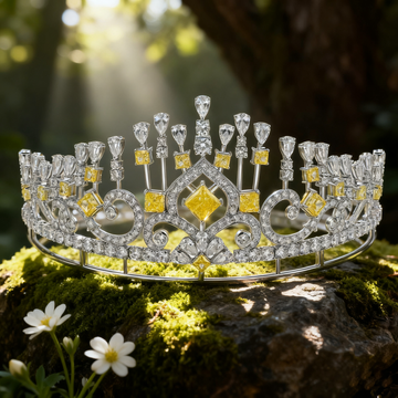 Crown of Radiance Royal Yellow Lab Grown Diamond Tiara