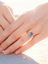 4.00ct Emerald Cut Blue Lab-Grown Diamond Bezel Ring