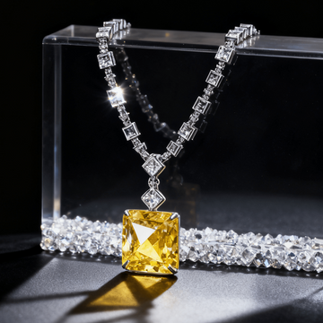 15.00ct Radiant Yellow Lab-Grown Diamond Pendant Necklace