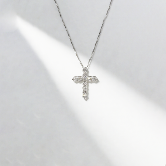 1.80 ct Cross Lab-Grown Diamond Pendant Necklace (Size L)