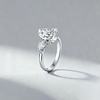Venlis.V 7.00ct Pear Cut Diamond Simulant Three Stone Ring with 1.00ct Pear Cut Wings