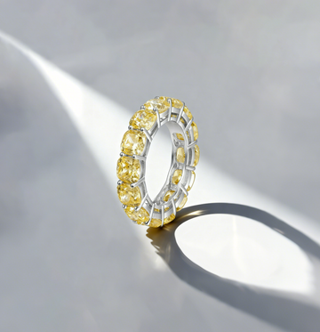 Venlis.V 0.50 ct (9.00ct in total) Yellow Cushion Cut Full Eternity Diamond  Ring