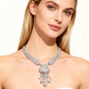 10.00ct Oval-Cut Lab-Grown Diamond Statement Necklace