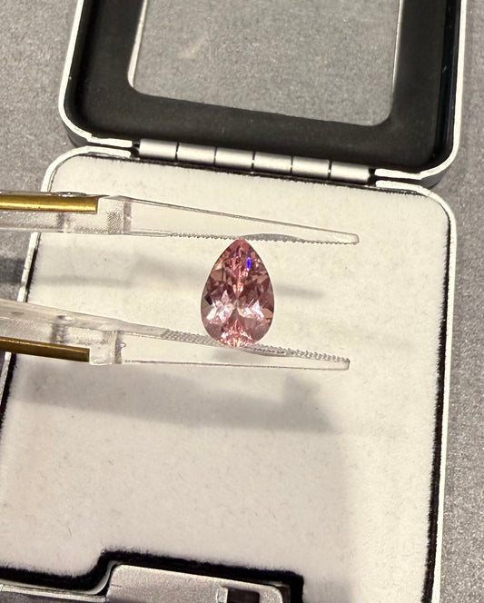 2.76 Carat Sapphire Pear Shape  Lad Grown Gem Orangish Pink Padparadscha Color 7*10mm