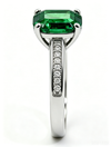 Atelier Gemstone 5.42 Carat Cushion Cut Lab Grown Green Tsavorite Garnet 4-Prong Solitaire Ring with Diamond Pavé 925 Sterling Silver (18K Gold Plated)
