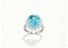 Atelier Gemstone 9.21 Carat Oval Cut Lab Grown Paraiba Halo Statement Ring Luxury 925 Sterling Silver 18K Gold Plated