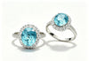 Atelier Gemstone 9.21 Carat Oval Cut Lab Grown Paraiba Halo Statement Ring Luxury 925 Sterling Silver 18K Gold Plated
