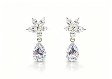 Atelier Gemstone 2.60 Carat Pear Cut Purple Aquamarine Drop Earrings Luxury 925 Sterling Silver 18K Gold Plated