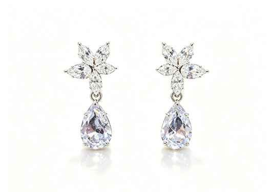Atelier Gemstone 2.60 Carat Pear Cut Purple Aquamarine Drop Earrings Luxury 925 Sterling Silver 18K Gold Plated