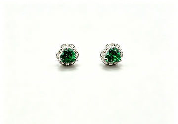 Atelier Gemstone 3.30 Carat Heart Cut Green Aquamarine Stud Earrings Luxury Gemstone 925 Sterling Silver 18K Gold Plated