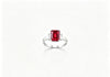 Atelier Gemstone 2.75 Carat Oval Cut Lab Grown Ruby Ring 925 Sterling Silver (18K Gold Plated)