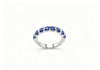 Atelier Gemstone 1.60 Carat Lab Grown Blue Sapphire Half Eternity Band Ring 925 Sterling Silver (18K Gold Plated)