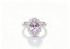 Atelier gemstone 3.50 Carat Oval Cut Lab Grown Pink Sapphire Halo Statement Pendant Luxury Gemstone Necklace 925 Sterling Silver 18K Gold Plated