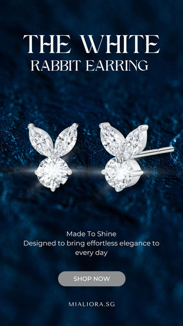 The White Rabbit Candy x Mia Liora 1.10ct Lab Grown Diamond Adult Earring Stud in 9K Solid Gold