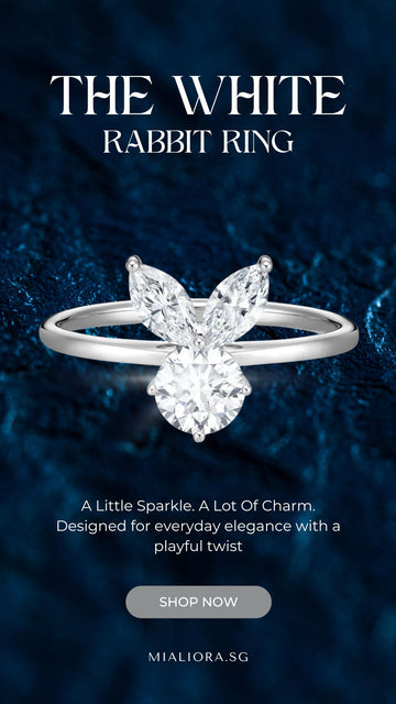 The White Rabbit Candy x Mia Liora 0.9ct Lab Grown Diamond Adult Ring in 9K Solid Gold