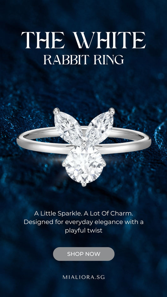 The White Rabbit Candy x Mia Liora 0.9ct Lab Grown Diamond Adult Ring in 9K Solid Gold