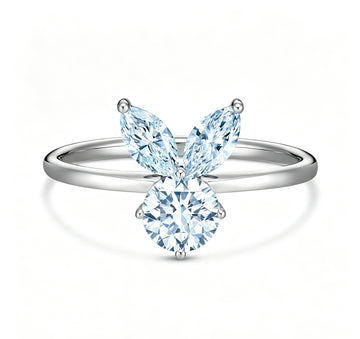 The White Rabbit Candy x Mia Liora Blue Moissanite Adult Ring in 925 Sterling Silver
