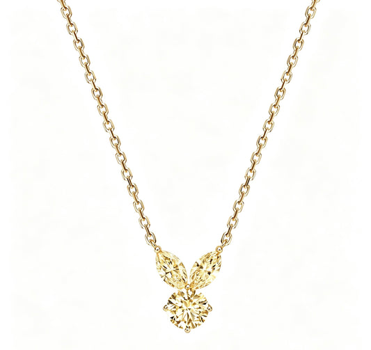 The White Rabbit Candy x Mia Liora Yellow Moissanite Adult Pendant in 925 Sterling Silver with Yellow Gold Plating