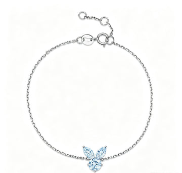 The White Rabbit Candy x Mia Liora Blue Moissanite Adult Bracelet in 925 Sterling Silver