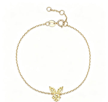 The White Rabbit Candy x Mia Liora Yellow Moissanite Adult Bracelet in 925 Sterling Silver with Yellow Gold Plating