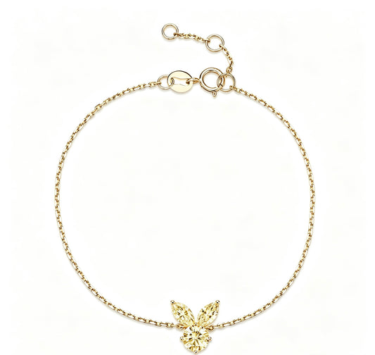 The White Rabbit Candy x Mia Liora Yellow Moissanite Adult Bracelet in 925 Sterling Silver with Yellow Gold Plating