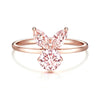 The White Rabbit Candy x Mia Liora Pink Moissanite Adult Ring in 925 Sterling Silver with Rose Gold Plating