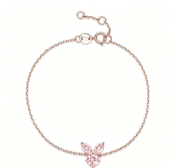 The White Rabbit Candy x Mia Liora Pink Moissanite Adult Bracelet in 925 Sterling Silver with Rose Gold Plating
