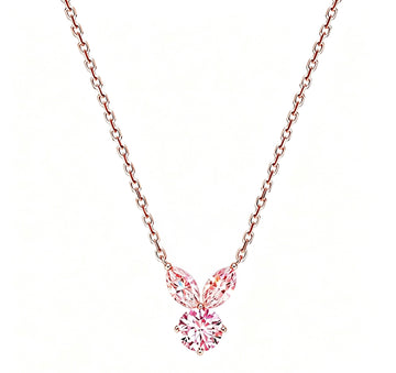 The White Rabbit Candy x Mia Liora Pink Moissanite Adult Pendant in 925 Sterling Silver with Rose Gold Plating