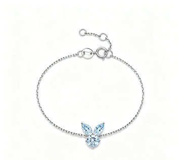 The White Rabbit Candy x Mia Liora Blue Moissanite Children's Bracelet in 925 Sterling Silver