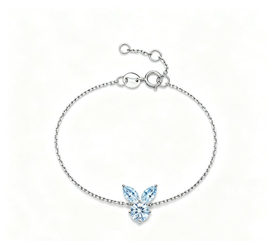 The White Rabbit Candy x Mia Liora Blue Moissanite Children's Bracelet in 925 Sterling Silver