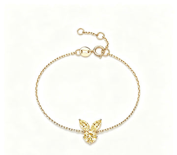 The White Rabbit Candy x Mia Liora Yellow Moissanite Children's Bracelet in 925 Sterling Silver with Yellow Gold Plating