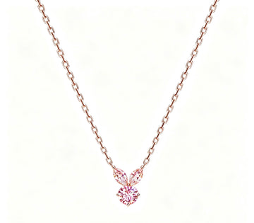 The White Rabbit Candy x Mia Liora Pink Moissanite Children's Pendant in 925 Sterling Silver with Rose Gold Plating