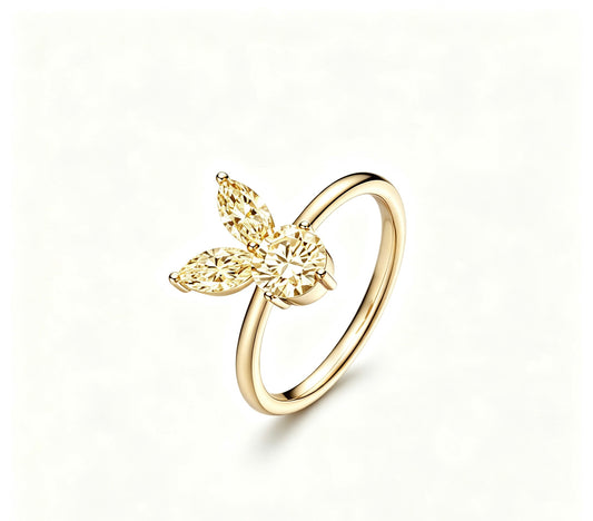 The White Rabbit Candy x Mia Liora Yellow Moissanite Children's Ring in 925 Sterling Silver with Yellow Gold Plating
