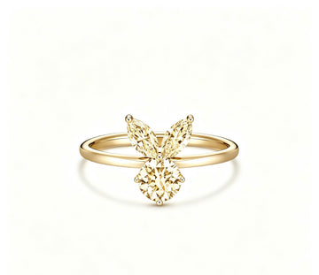 The White Rabbit Candy x Mia Liora Yellow Moissanite Children's Ring in 925 Sterling Silver with Yellow Gold Plating