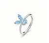 The White Rabbit Candy x Mia Liora Blue Moissanite Children's Ring in 925 Sterling Silver
