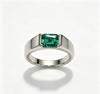 Atelier Gemstone 2.93 Carat Emerald Cut Lab Grown Emerald Men’s Statement Ring Luxury 925 Sterling Silver